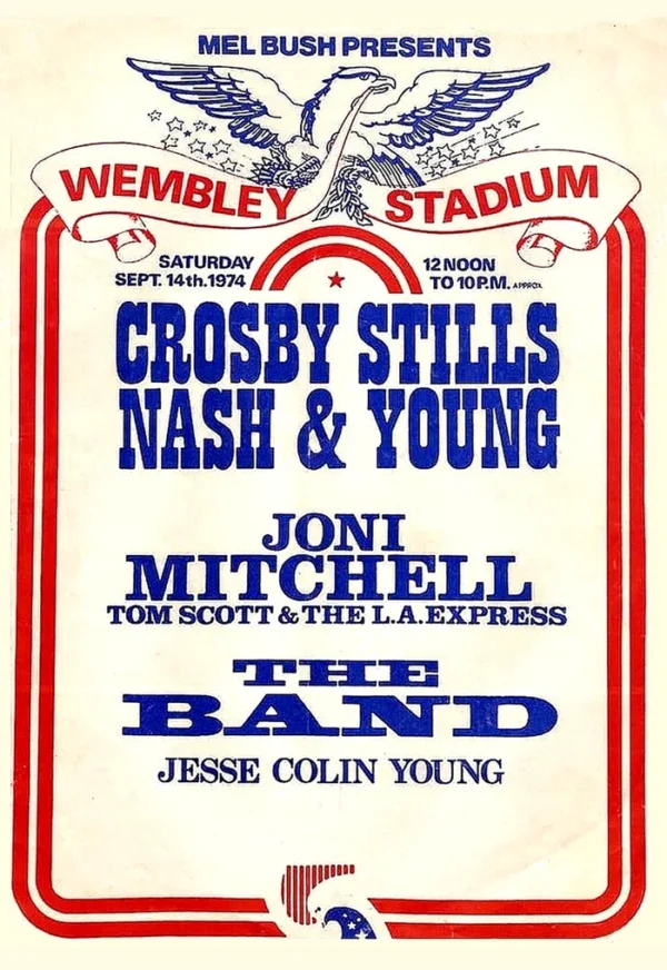 Crosby, Stills, Nash & Young Concert Poster 13"x19"