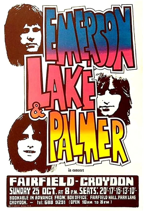 Emerson, Lake & Palmer 1970 Concert Poster 13"x19"